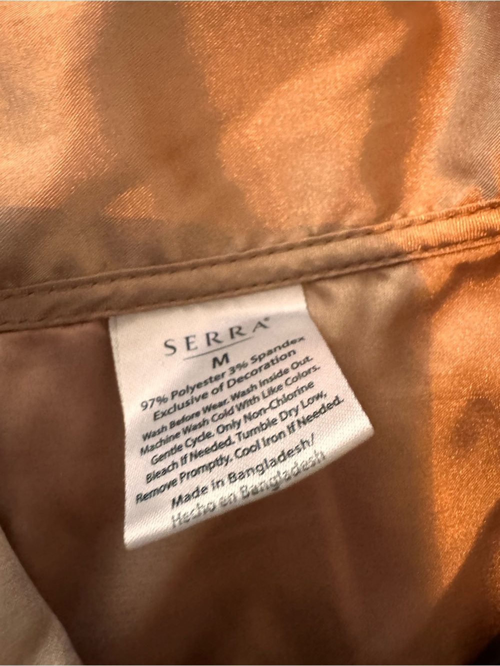 Serra Satin Taupe Pajama Set with Black Piping - Picture 5 of 11